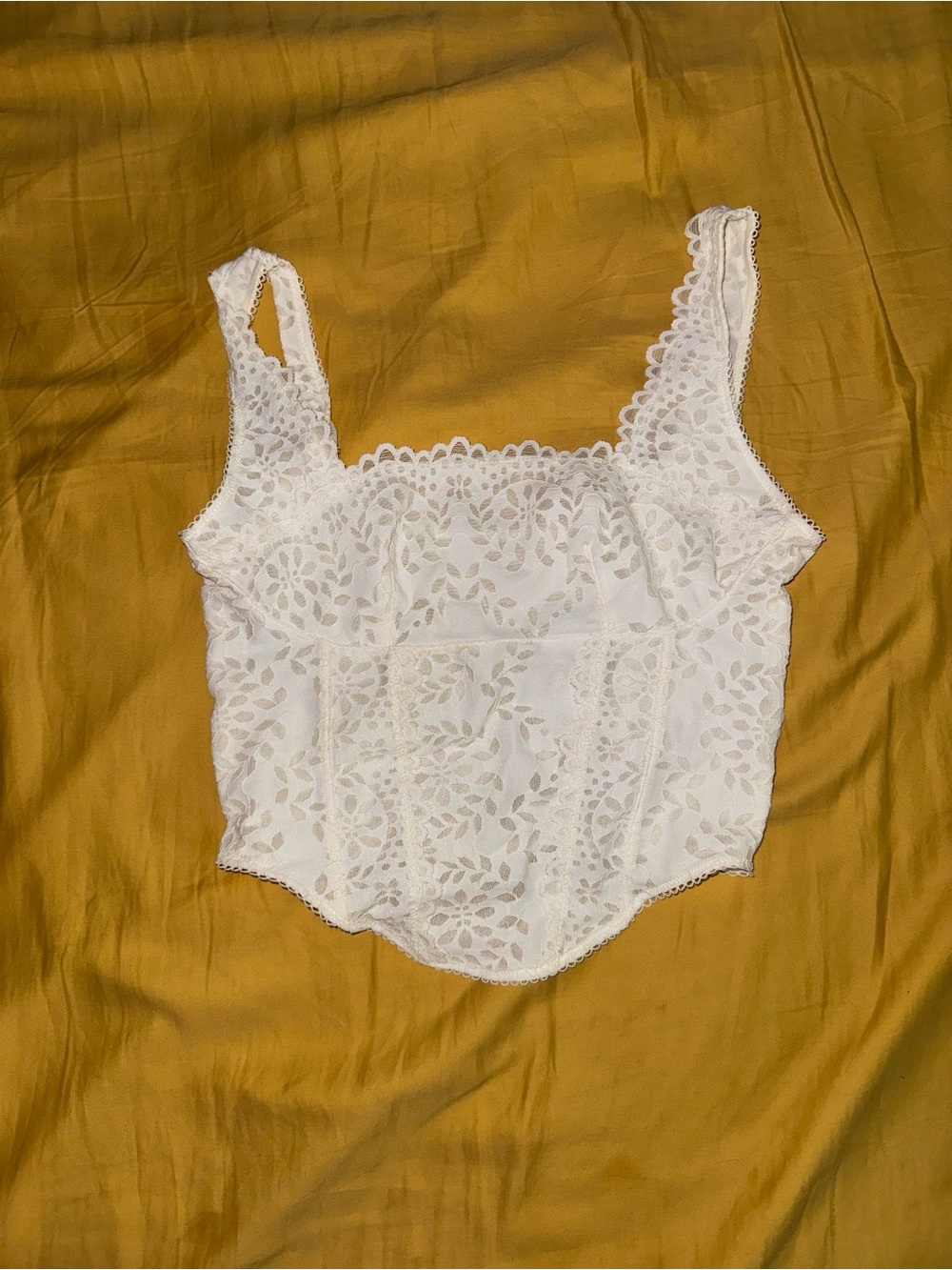 Victoria's Secret White Lace Bandeau Crop Top